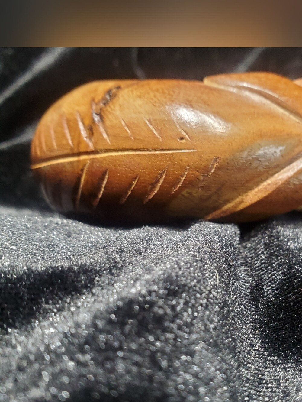 Artisan Handcarved Vintage Ouroboros Cherry Wooden Bracelet Snake Biting Head
